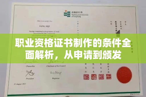 魏县职业资格证书制作的条件全面解析，从申请到颁发